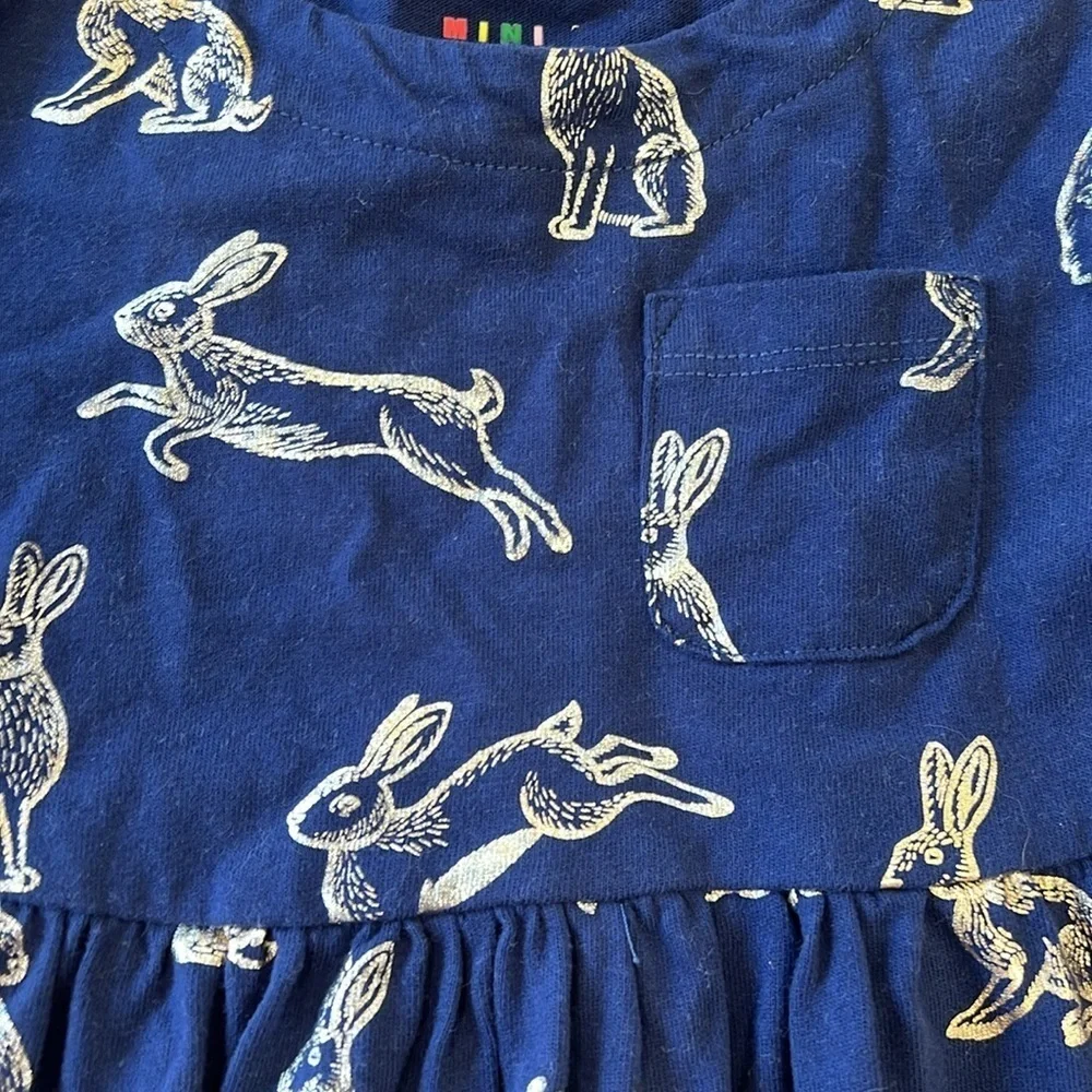 Mini Boden metallic rabbit dress